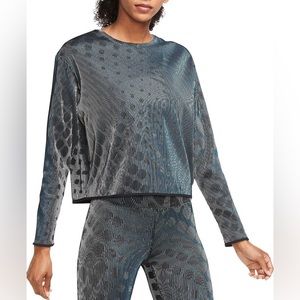 New Nike Women’s Run Division Mid-layer Running Top in green/blue